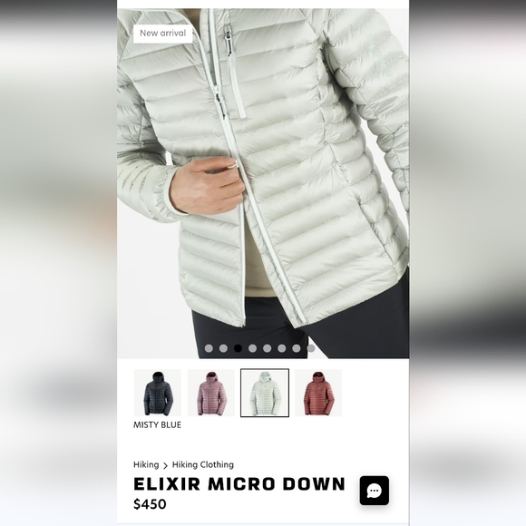 Salomon Elixir Micro Down Hooded Jacket - Misty Blue - Picture 4 of 7